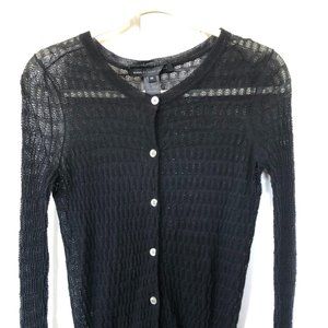Marc by Marc Jacobs sheer black knit cardigan size XS